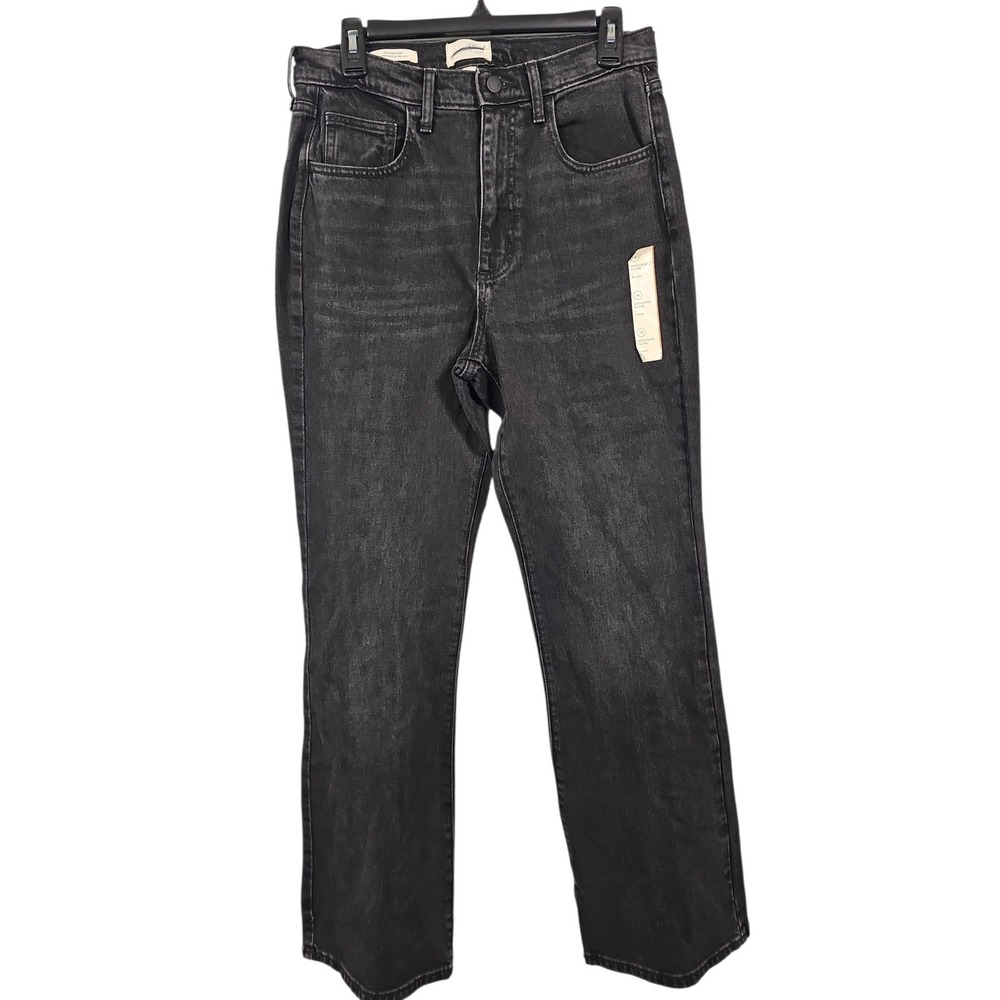 Universal Thread Flare Jeans High Rise Washed Black Boho Women 10/R